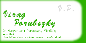 virag porubszky business card